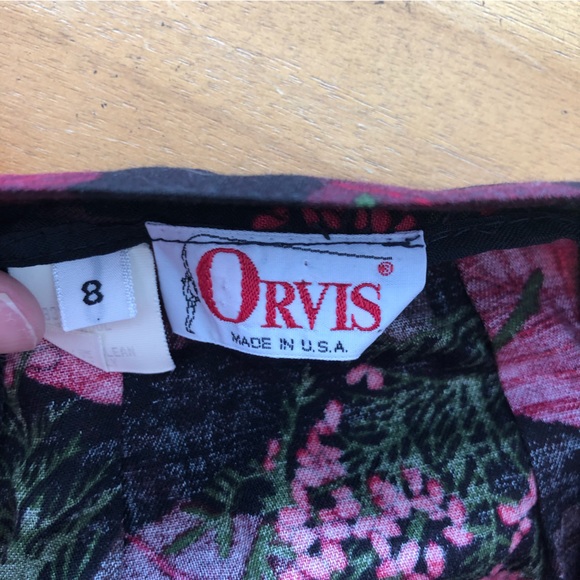 Vintage Orvis Pleated Skirt Colorful Botanical Winter Floral Midi Length Pockets - Picture 8 of 15